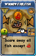 Wizard101 Fishing spell card: Winnow Fire Fish, Spell ID 6037