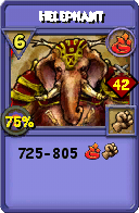 Wizard101 Fire spell card: Helephant, Spell ID 6040