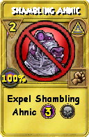 Wizard101 Myth spell card: Shambling Ahnic, Spell ID 6051
