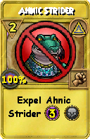 Wizard101 Myth spell card: Ahnic Strider, Spell ID 6063