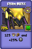 Wizard101 Storm spell card: Storm Beetle, Spell ID 6066