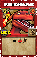 Wizard101 Fire spell card: Burning Rampage, Spell ID 6069