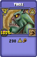 Wizard101 Myth spell card: Troll, Spell ID 6081