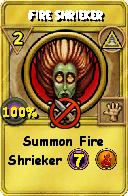 Wizard101 Myth spell card: Fire Shrieker, Spell ID 6085