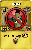 Wizard101 Myth spell card: Mikey, Spell ID 6094