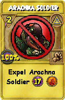 Wizard101 Myth spell card: Arachna Soldier, Spell ID 6099