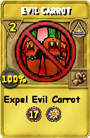 Wizard101 Myth spell card: Evil Carrot, Spell ID 6105