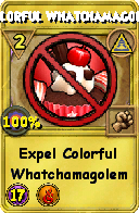 Wizard101 Myth spell card: Colorful Whatchamagolem, Spell ID 6112