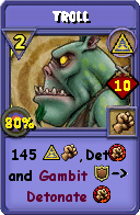 Wizard101 Myth spell card: Troll, Spell ID 6120