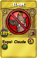 Wizard101 Myth spell card: Claude, Spell ID 6123