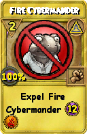 Wizard101 Myth spell card: Fire Cybermander, Spell ID 6126