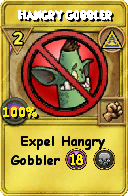 Wizard101 Myth spell card: Hangry Gobbler, Spell ID 6128