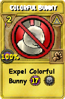 Wizard101 Myth spell card: Colorful Bunny, Spell ID 6130