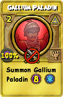 Wizard101 Myth spell card: Gallium Paladin, Spell ID 6134