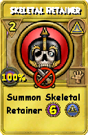 Wizard101 Myth spell card: Skeletal Retainer, Spell ID 6135