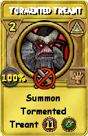 Wizard101 Myth spell card: Tormented Treant, Spell ID 6136