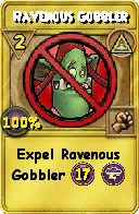 Wizard101 Myth spell card: Ravenous Gobbler, Spell ID 6140