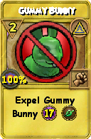 Wizard101 Myth spell card: Gummy Bunny, Spell ID 6144