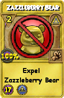 Wizard101 Myth spell card: Zazzleberry Bear, Spell ID 6152