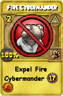 Wizard101 Myth spell card: Fire Cybermander, Spell ID 6153