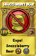 Wizard101 Myth spell card: Snazzleberry Bear, Spell ID 6154