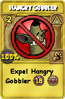 Wizard101 Myth spell card: Hangry Gobbler, Spell ID 6156