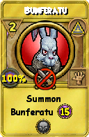 Wizard101 Myth spell card: Bunferatu, Spell ID 6160