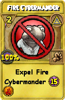 Wizard101 Myth spell card: Fire Cybermander, Spell ID 6168