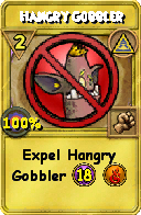 Wizard101 Myth spell card: Hangry Gobbler, Spell ID 6171
