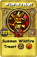 Wizard101 Myth spell card: Wildfire Treant, Spell ID 6177