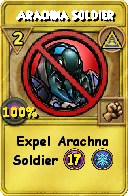 Wizard101 Myth spell card: Arachna Soldier, Spell ID 6180