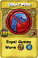 Wizard101 Myth spell card: Gummy Worm, Spell ID 6183
