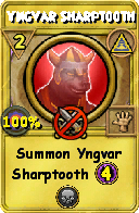 Wizard101 Myth spell card: Yngvar Sharptooth, Spell ID 6190