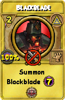 Wizard101 Myth spell card: Blackblade, Spell ID 6191