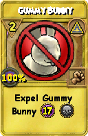 Wizard101 Myth spell card: Gummy Bunny, Spell ID 6199