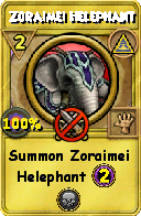 Wizard101 Myth spell card: Zoraimei Helephant, Spell ID 6201