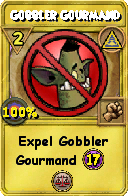 Wizard101 Myth spell card: Gobbler Gourmand, Spell ID 6209
