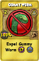 Wizard101 Myth spell card: Gummy Worm, Spell ID 6211