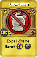 Wizard101 Myth spell card: Creme Beret, Spell ID 6212