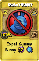 Wizard101 Myth spell card: Gummy Bunny, Spell ID 6214
