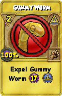 Wizard101 Myth spell card: Gummy Worm, Spell ID 6224