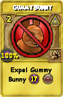 Wizard101 Myth spell card: Gummy Bunny, Spell ID 6226