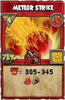 Wizard101 Fire spell card: Meteor Strike, Spell ID 6233