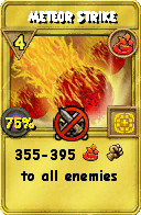 Wizard101 Fire spell card: Meteor Strike, Spell ID 6234