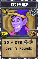 Wizard101 Shadow spell card: Storm Elf, Spell ID 6236
