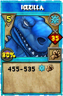 Wizard101 Ice spell card: Icezilla, Spell ID 6245