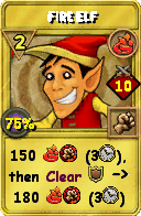 Wizard101 Fire spell card: Fire Elf, Spell ID 6251