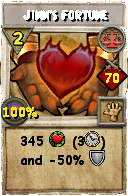 Wizard101 Balance spell card: Jinn's Fortune, Spell ID 6258