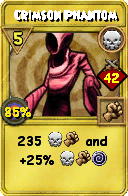 Wizard101 Death spell card: Crimson Phantom, Spell ID 6260