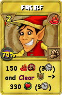 Wizard101 Fire spell card: Fire Elf, Spell ID 6272